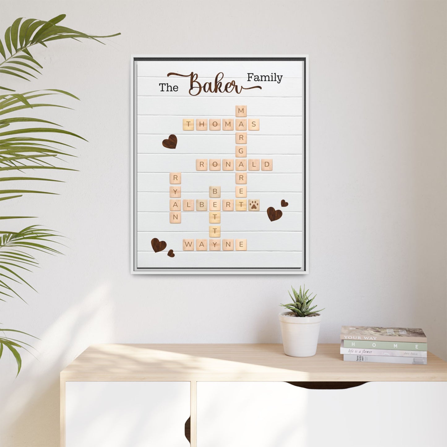 Custom Scrabble Family Name Signs - Personalized Family Name Scrabble Wall Art - Crossword Name Sign for Home Décor, Anniversary, Mother’s Day