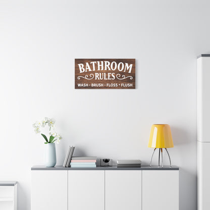 Custom Rustic Bathroom Rules Sign - Farmhouse Bathroom Decor, Wood Bathroom Sign, Country Rustic Sign, Wash Brush Flush, Lakehouse & Cottage Bathroom Signs, Bathroom Humor