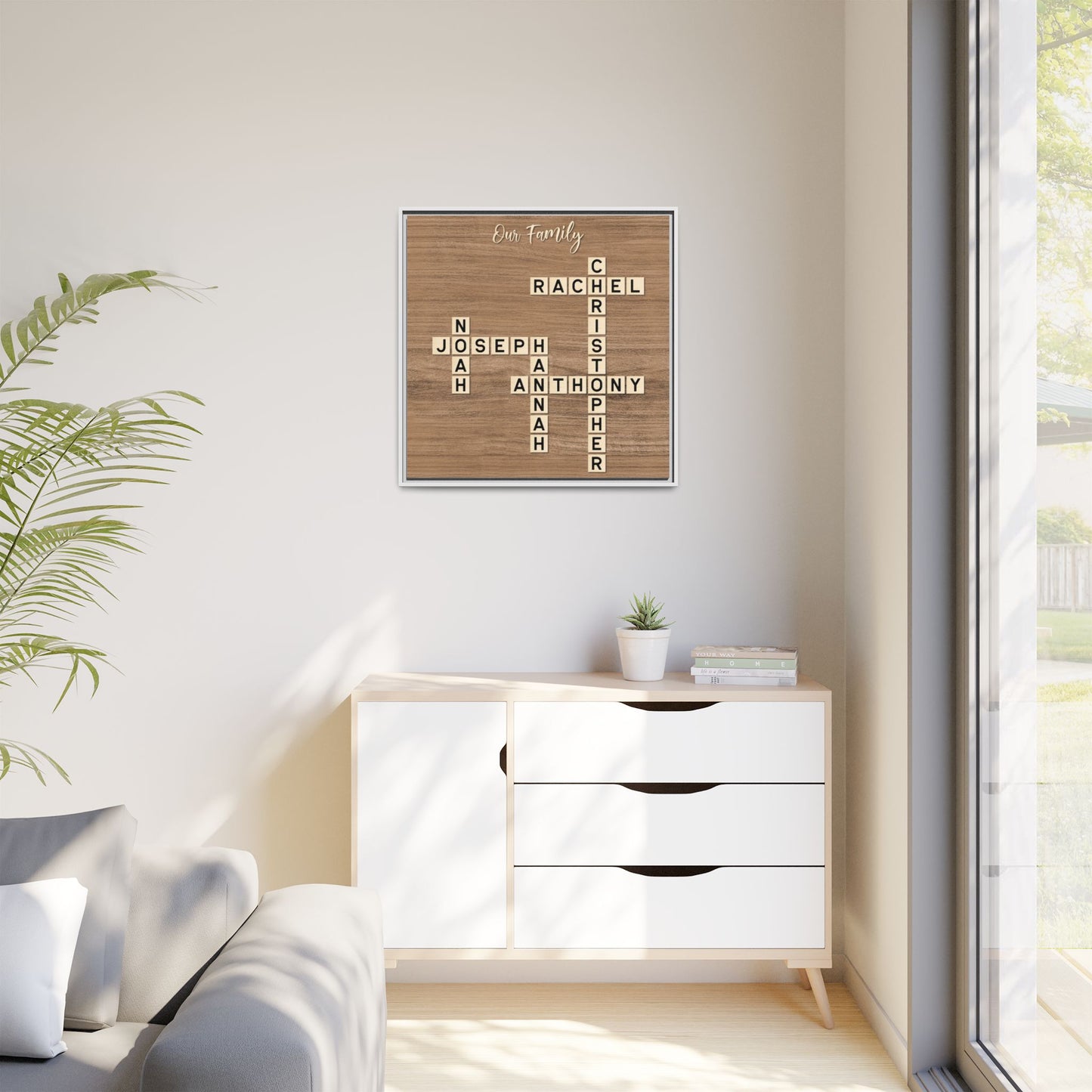Personalized Scrabble Family Name Sign - Custom Scrabble Family Name Wall Art - Crossword Puzzle Sign for Family Names