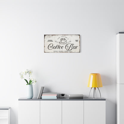 Personalized Coffee Bar Sign | Custom Coffee Bar Canvas | Rustic Kitchen Wall Art | Coffee Bar Wall Decor | Coffee Signs for Home and Kitchen | Customizable Coffee Bar Ideas