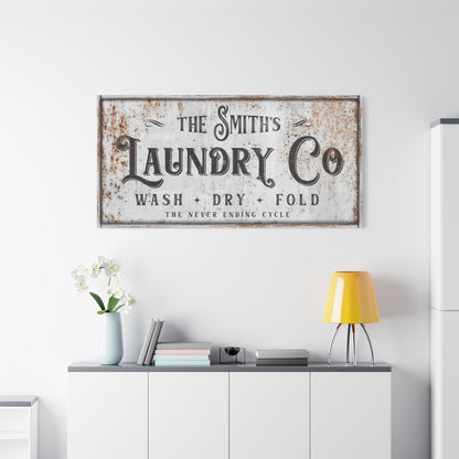 Personalized Laundry Room Signs - Custom Funny Laundry Prints, Vintage Farmhouse Quotes, Wash Dry Fold Repeat Wall Art, Laundry Stencils & Decals, Printable Home Decor