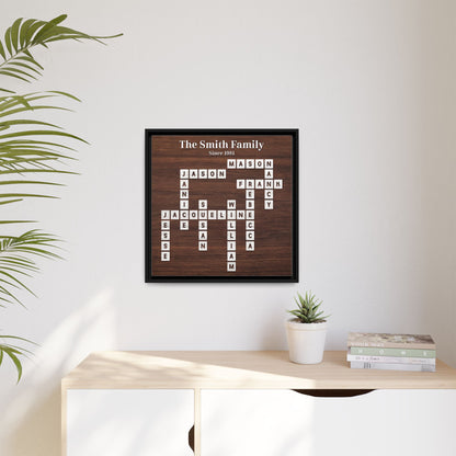 Personalised Scrabble Family Name Sign - Custom Family Tree Name Frame with Letter - Unique Scrabble Art Keepsake for Christmas, Weddings, Anniversaries & Family Gifts