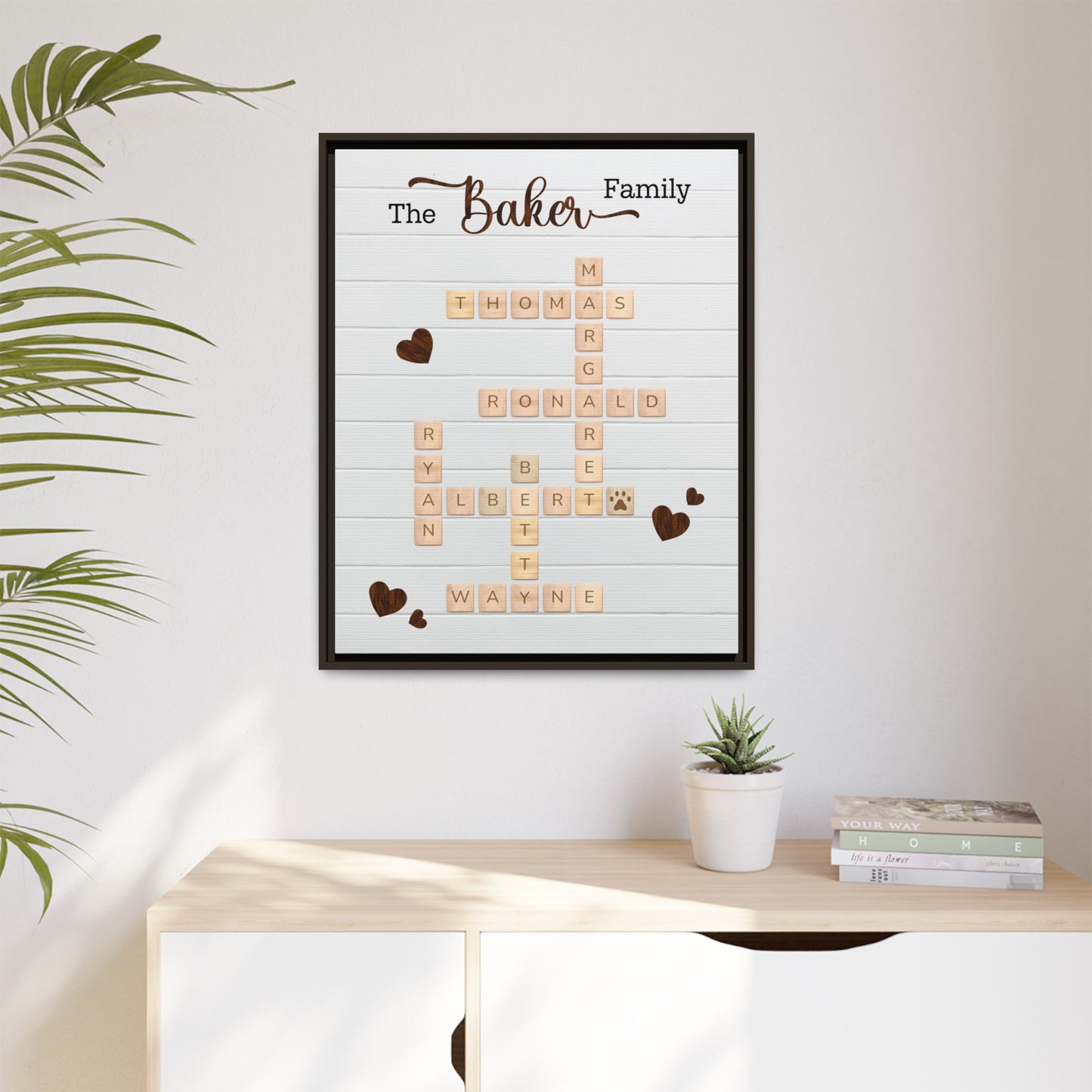 Custom Scrabble Family Name Signs - Personalized Family Name Scrabble Wall Art - Crossword Name Sign for Home Décor, Anniversary, Mother’s Day