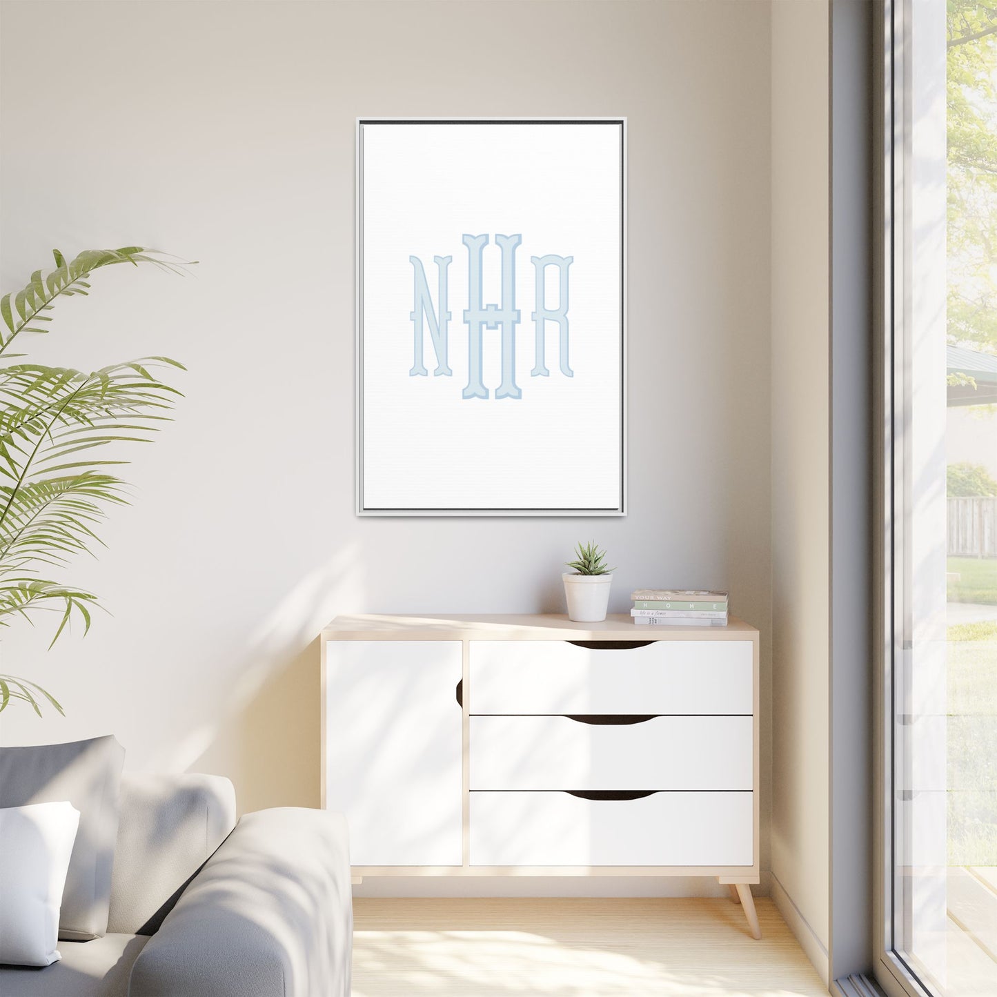 Personalized Monogram Wall Decor | Custom Name & Initial Print | Custom Letter Monogram | Neutral Nursery Art for Boys & Girls | Framed Initial Wall Hanging | Baby Room Wall Decor Ideas