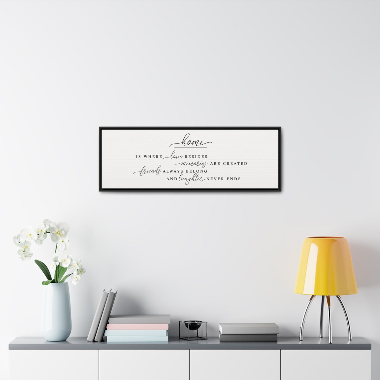 Home Is Where Love Resides Sign – Canvas Wall Art for Family Room and Living Room, Farmhouse Decor, Quality Print, and Framed Home Accent.