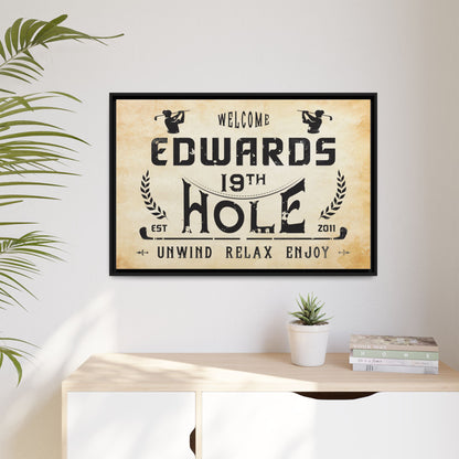 Custom 19th Hole Signs | Personalized Masters Golf Club Wall Art & Decor | Unique Golf Gifts for Husband, Men, Father’s Day, Birthday, Housewarming | Golf Graphic