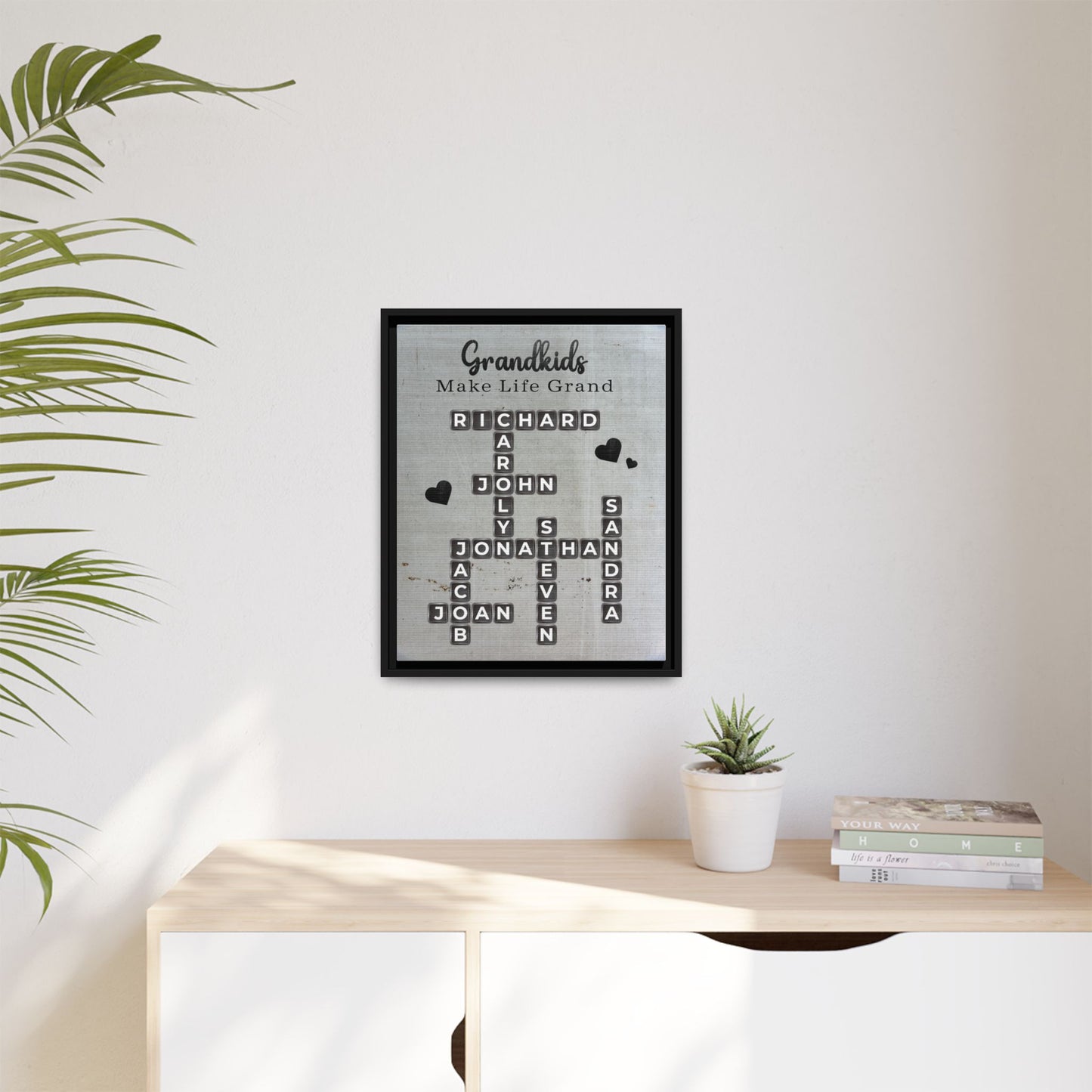 Personalized Family Name Scrabble Sign - Custom Scrabble Family Name Signs - Crossword Name Decor for Home Wall Hanging