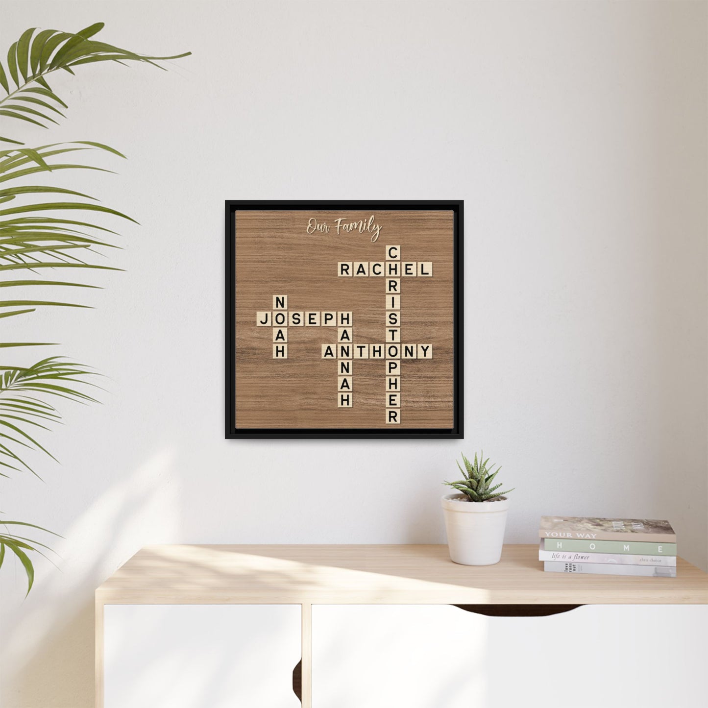 Personalized Scrabble Family Name Sign - Custom Scrabble Family Name Wall Art - Crossword Puzzle Sign for Family Names