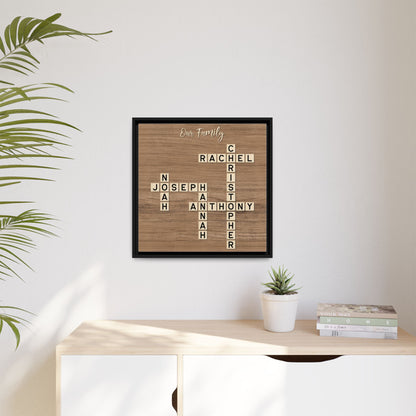 Personalized Scrabble Family Name Sign - Custom Scrabble Family Name Wall Art - Crossword Puzzle Sign for Family Names