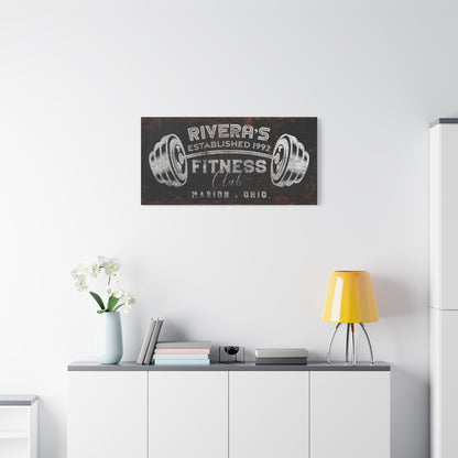 Custom Gym Sign,  Personalized Workout Wall Art, vintage gym wall art, large canvas workout decoration for home gym decor