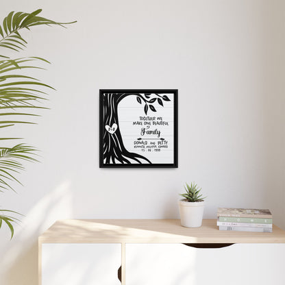 Custom Family Tree Sign - Personalized Family Tree Template, Ancestral Pedigree & Genealogy Chart Wall Art -Adoption Quote - Second Marriage Decor
