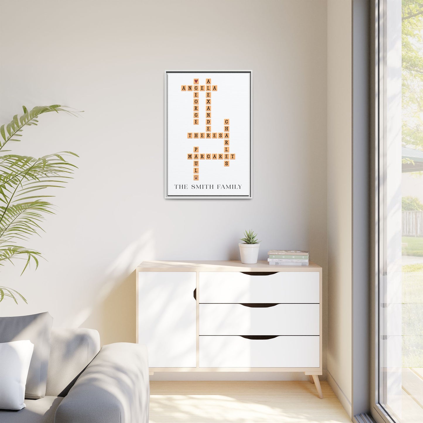 Personalised Family Scrabble Name Sign - Custom Crossword Name Signs for Weddings, Anniversaries, Valentine’s Day & Family Gifts
