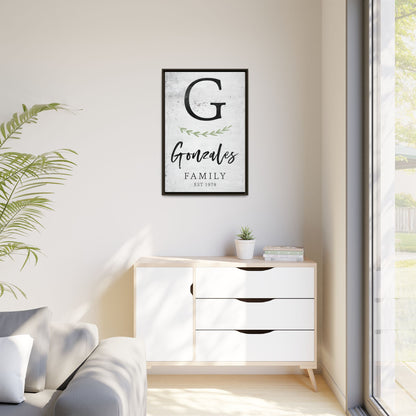Personalized Monogram Family Last Name Sign - Custom Canvas Wall Decor for Living Room, Kids Room - Gifts for Him, Her, or Couples