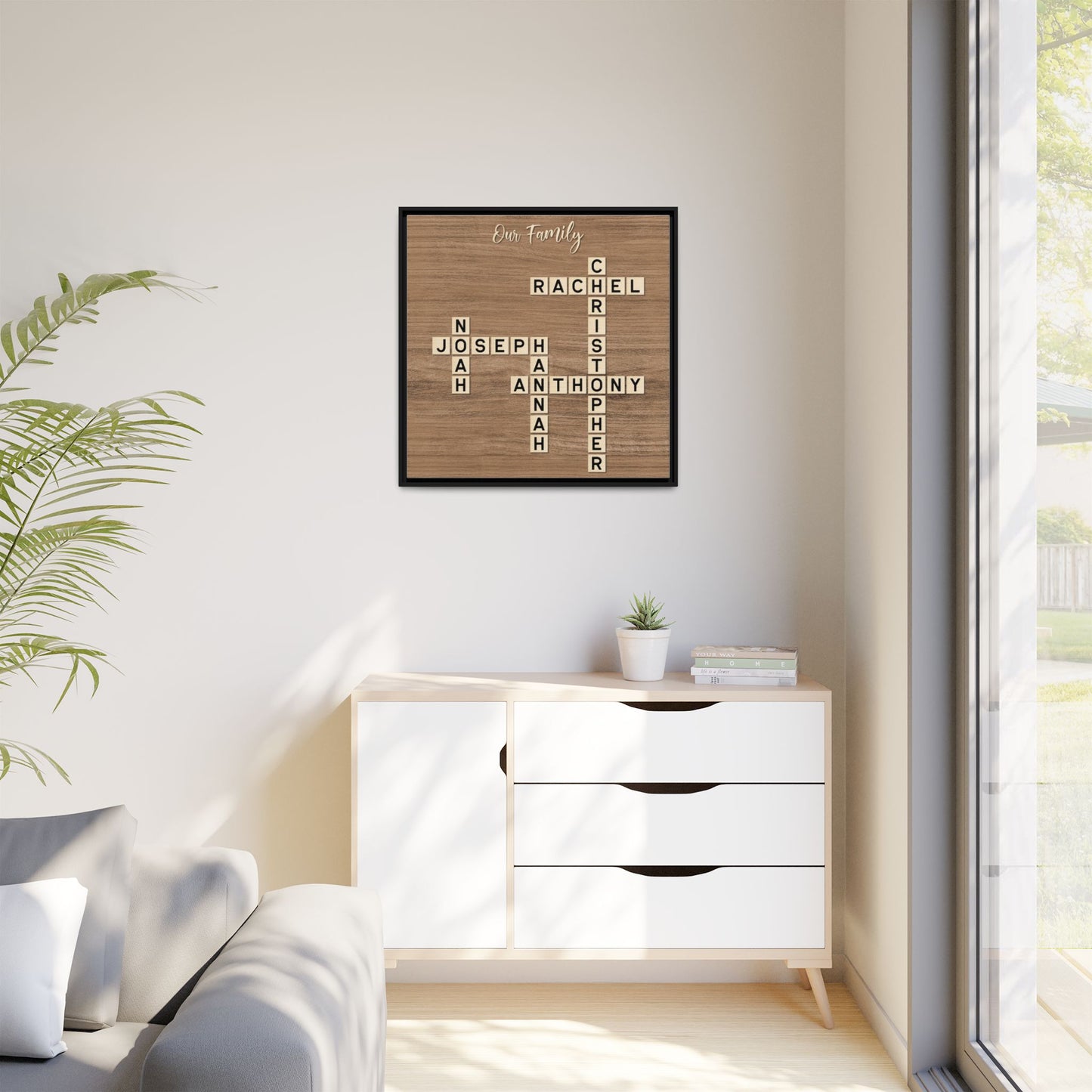 Personalized Scrabble Family Name Sign - Custom Scrabble Family Name Wall Art - Crossword Puzzle Sign for Family Names