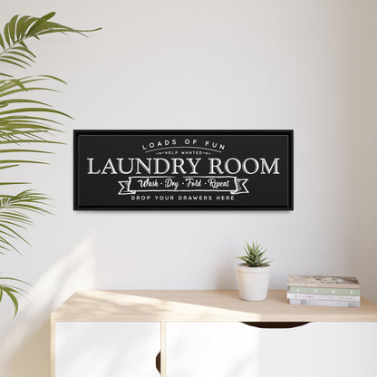 Custom Laundry Room Signs - Personalized Rustic Farmhouse Laundry Wall Decor, Modern Minimalist Laundry Art, Wash Dry Fold Poster, Utility Room Print, Framed Wood Sign, Home Décor, Housewarming & New Home Gift