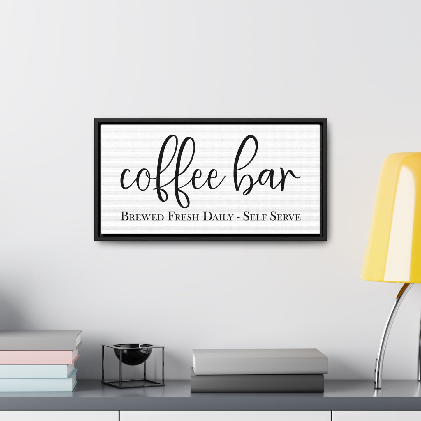 Personalized Coffee Bar Sign - Brewed Fresh Daily - Kitchen Wall Décor for Coffee Stations, Farmhouse Kitchens, and Rustic Home Decoration