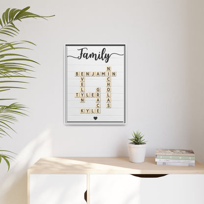 Personalized Family Name Scrabble Wall Art - Custom Wooden Name Frame - Crossword Scrabble Name Sign for Home Décor, Anniversary & Family Gift