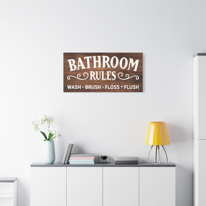 Custom Rustic Bathroom Rules Sign - Farmhouse Bathroom Decor, Wood Bathroom Sign, Country Rustic Sign, Wash Brush Flush, Lakehouse & Cottage Bathroom Signs, Bathroom Humor