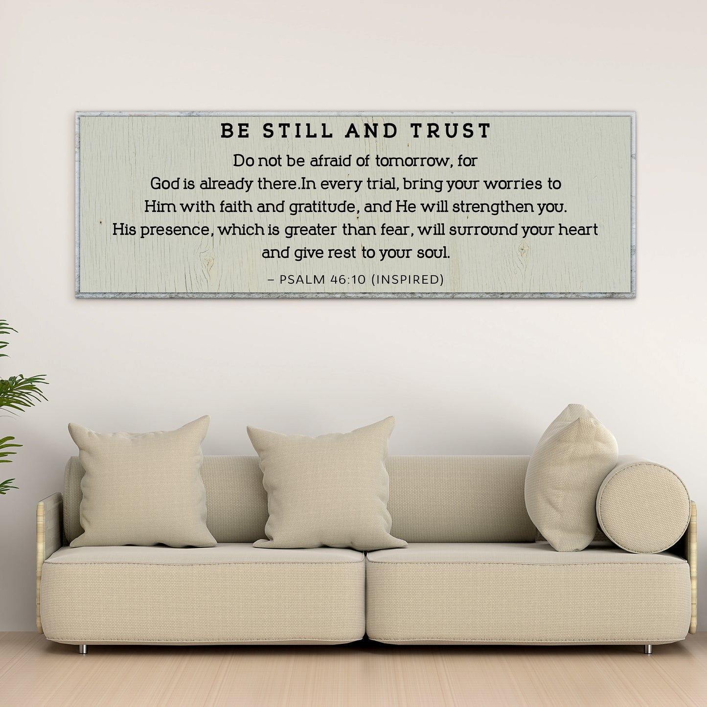 PSALM 46:10 – Be Still and Trust Canvas Wall Art - Personalized Living Room Quotes
