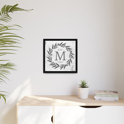 Personalized Monogram Family Last Name Sign - Custom Wall Art with Established Date for Home Décor, Wedding Gift, Farmhouse Style, Entryway or Living Room