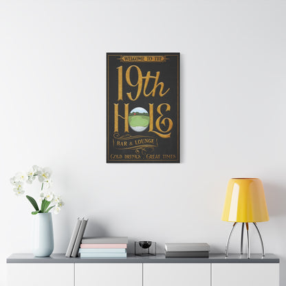 Personalized 19th Hole Signs - Custom 19th Hole Signs - Modern Golf Club Wall Art - Farmhouse Golfing Canvas - Clubhouse Decoration Art
