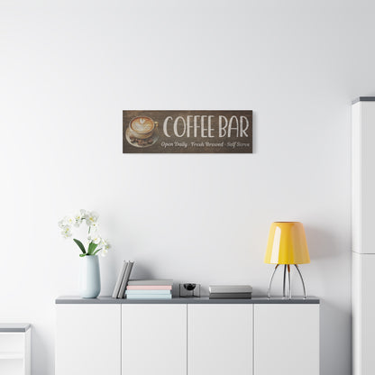 Personalized Coffee Bar Sign - Custom Fresh Brewed Wall Decor for Kitchen or Coffee Station - Rustic Coffee Sign - Lightweight Decorative Plaque for Coffee Bar