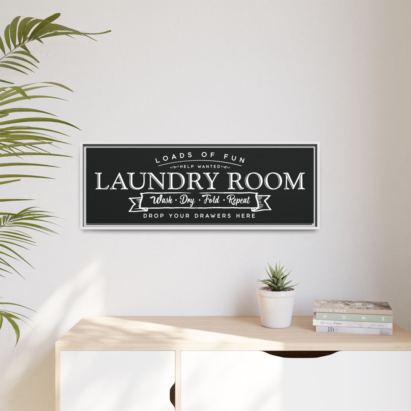 Custom Laundry Room Signs - Personalized Rustic Farmhouse Laundry Wall Decor, Modern Minimalist Laundry Art, Wash Dry Fold Poster, Utility Room Print, Framed Wood Sign, Home Décor, Housewarming & New Home Gift