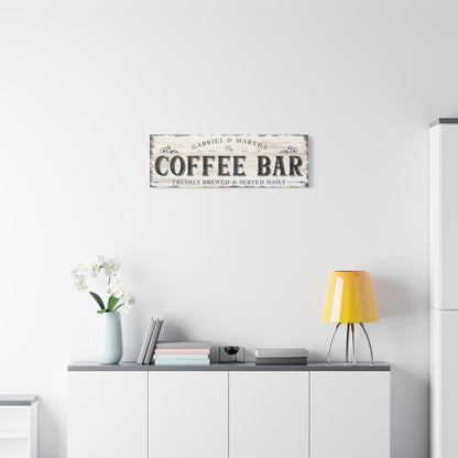 Personalized Coffee Bar Sign for Coffee Cart or Kitchen - Custom Coffee  Canvas Wall Art - Modern Farmhouse Café Decor - Freshly Brewed Premium Coffee Sign