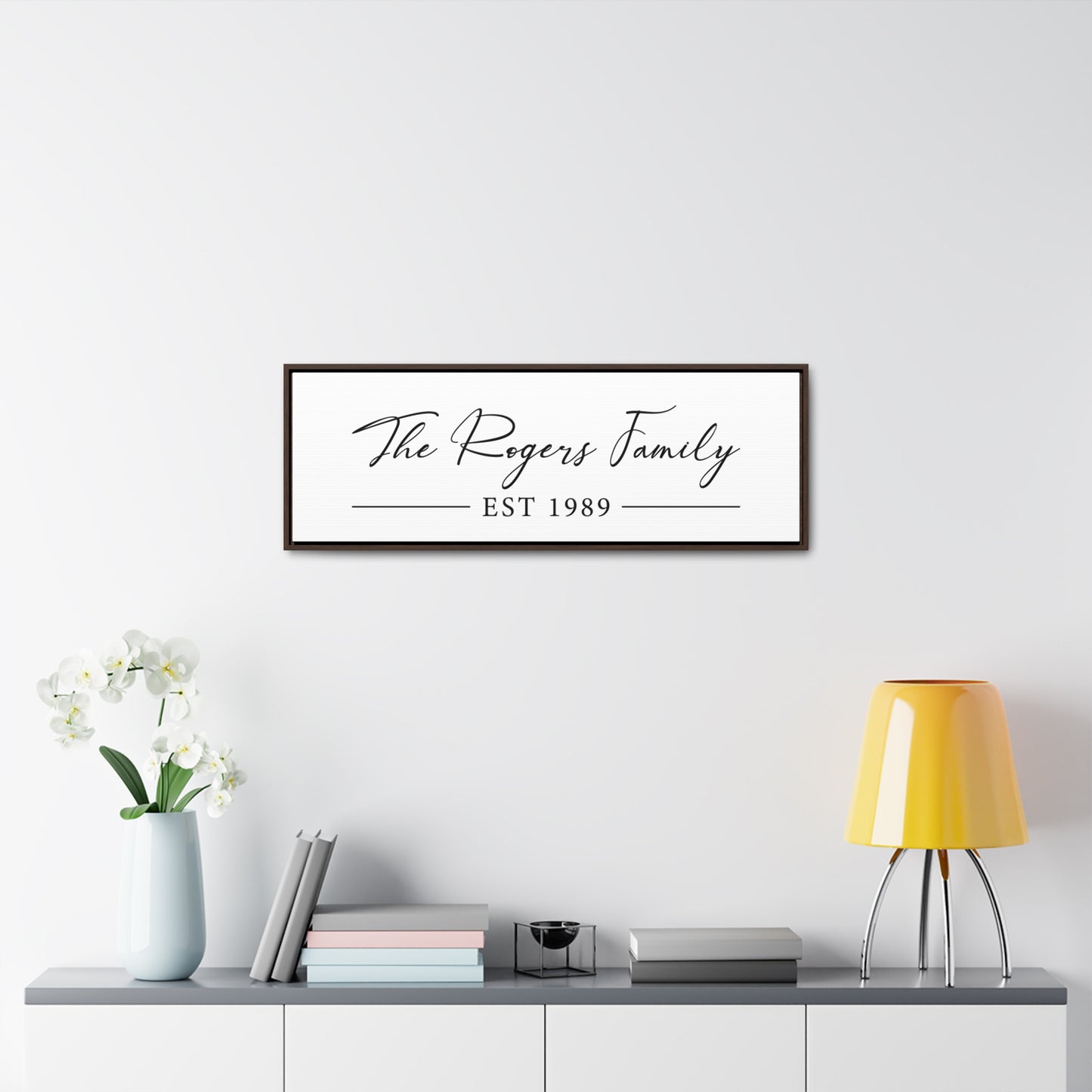 Family Last Name Sign Canvas Decor with Established Year – Custom Canvas Design for Weddings, Anniversaries, Engagements, and Housewarming Gifts