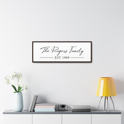 Family Last Name Sign Canvas Decor with Established Year – Custom Canvas Design for Weddings, Anniversaries, Engagements, and Housewarming Gifts