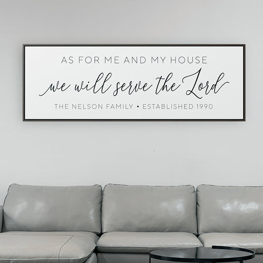 As for Me and My House, We Will Serve the Lord Sign – Joshua 24:15 Christian Wall Decor, Personalized Scripture Sign for Weddings,  Dining Room Decor