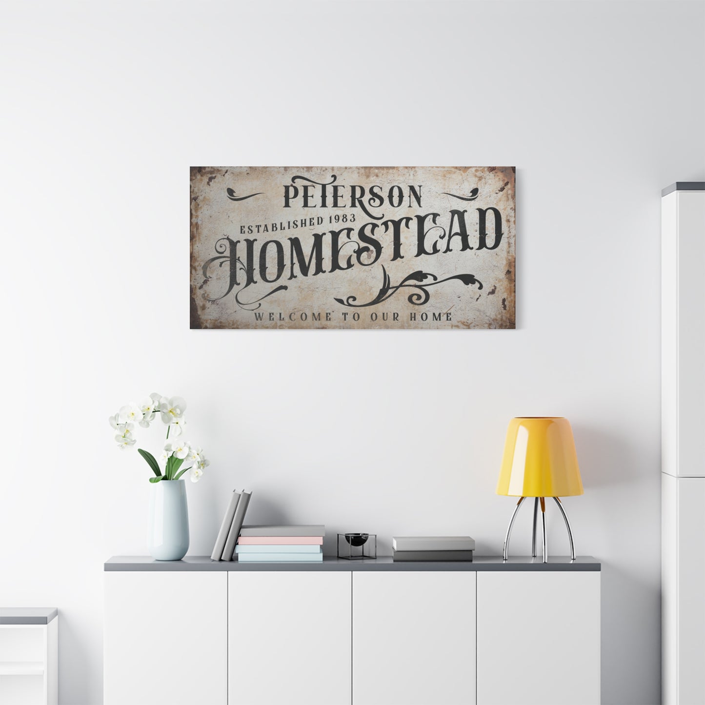 Personalized Homestead Sign - Custom Family Name Sign, Rustic Farmhouse Wall Decor, Vintage Wooden Plaque, Homestead Gifts, Family Heritage Display, Establish Date Sign, Country Home Decor
