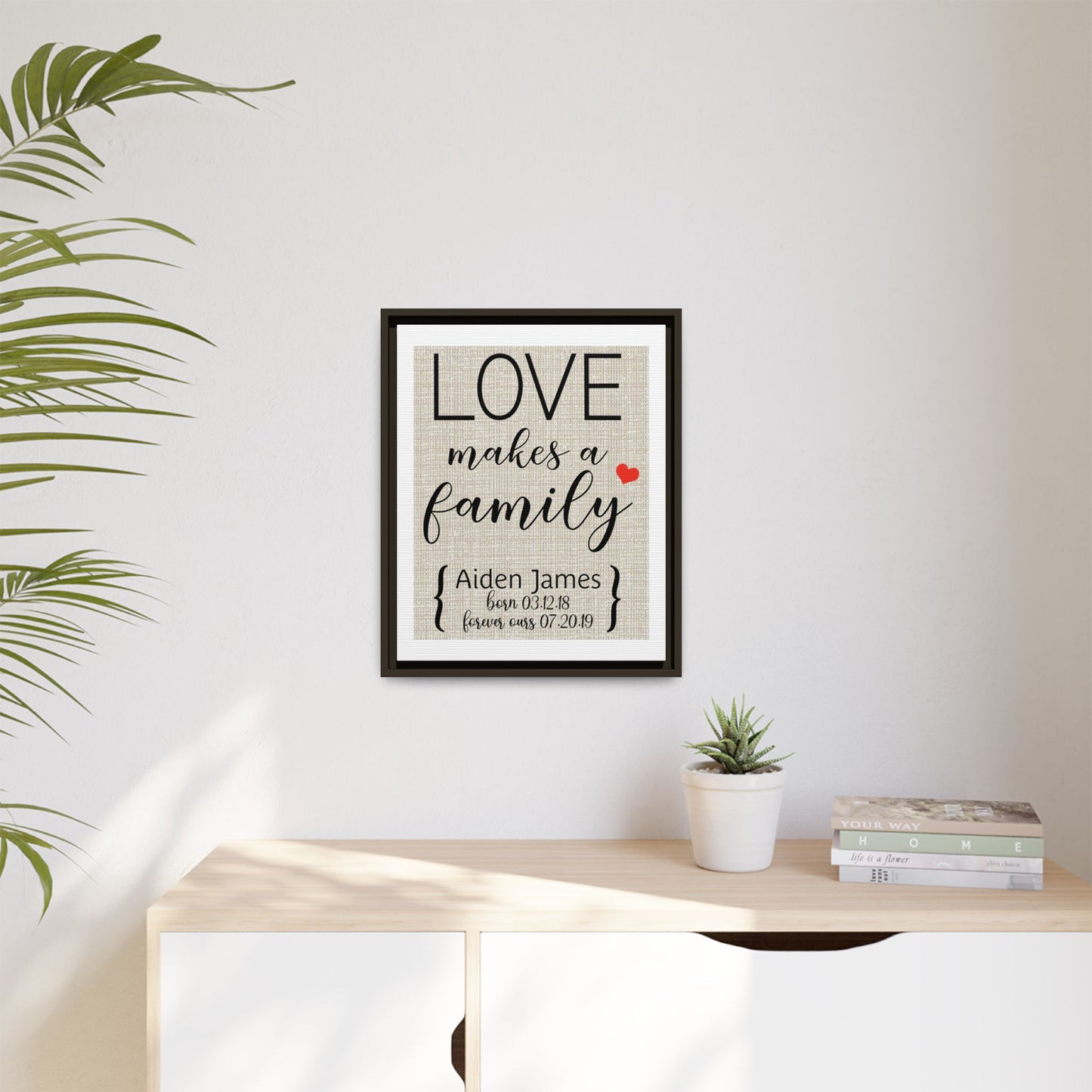 Personalized Adoption Day Sign - Custom Adoption Gift - Family Wall Decor for Adopting Baby, New Home, or Wedding - Thoughtful Gift for Housewarming or Bridal Shower