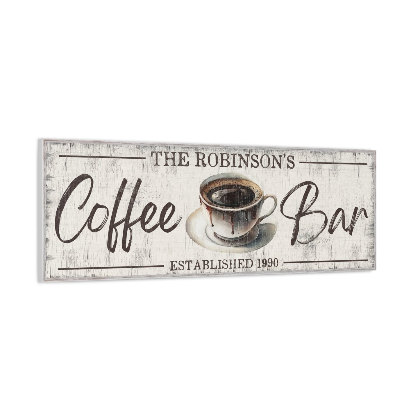 Personalized Coffee Bar Sign - Custom Family Name Coffee Co Sign, Farmhouse Kitchen Canvas Wall Art, Vintage Coffee Shop Decor, Custom Bar Sign, Coffee Lover Gift, Rustic Kitchen Coffee Decor, Coffee Bar Decor for Home