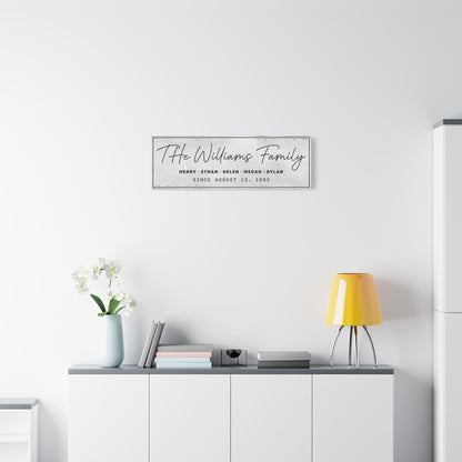 Personalized Family Name Sign with Kids' Names - Custom Wood Framed Last Name Wall Art for Farmhouse, Lake House, or Cabin Decor - Great Gift for Weddings, Anniversaries, Parents, or Grandparents