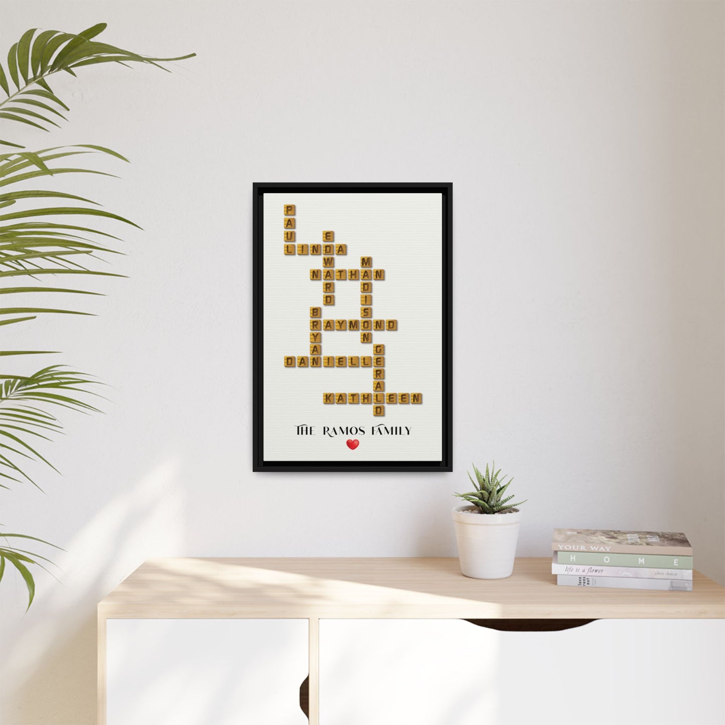 Personalized Family Name Signs Scrabble - Custom Family Name Signs & Crossword Wall Art for Birthdays, Weddings, Anniversaries, Christmas & New Home Gifts