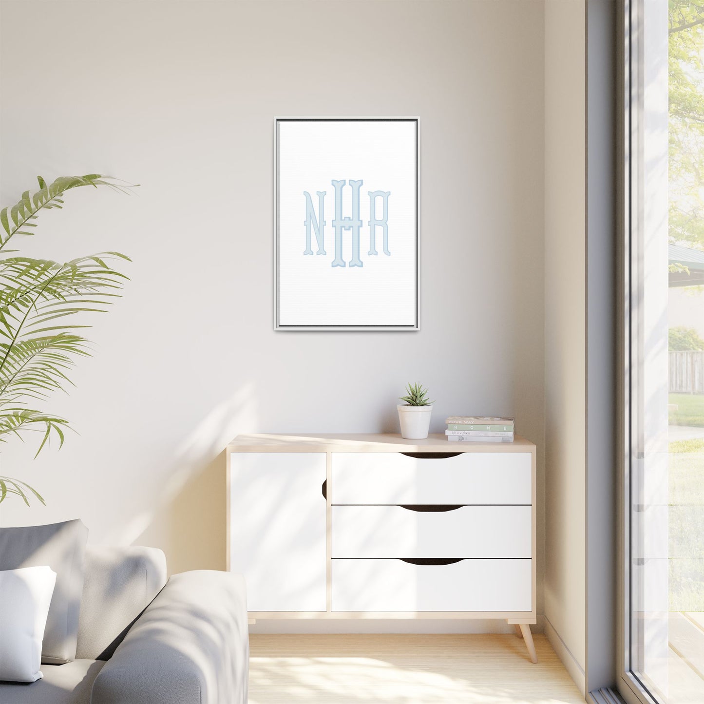 Personalized Monogram Wall Decor | Custom Name & Initial Print | Custom Letter Monogram | Neutral Nursery Art for Boys & Girls | Framed Initial Wall Hanging | Baby Room Wall Decor Ideas