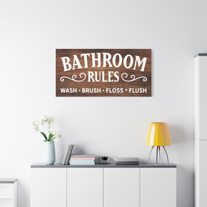 Custom Rustic Bathroom Rules Sign - Farmhouse Bathroom Decor, Wood Bathroom Sign, Country Rustic Sign, Wash Brush Flush, Lakehouse & Cottage Bathroom Signs, Bathroom Humor