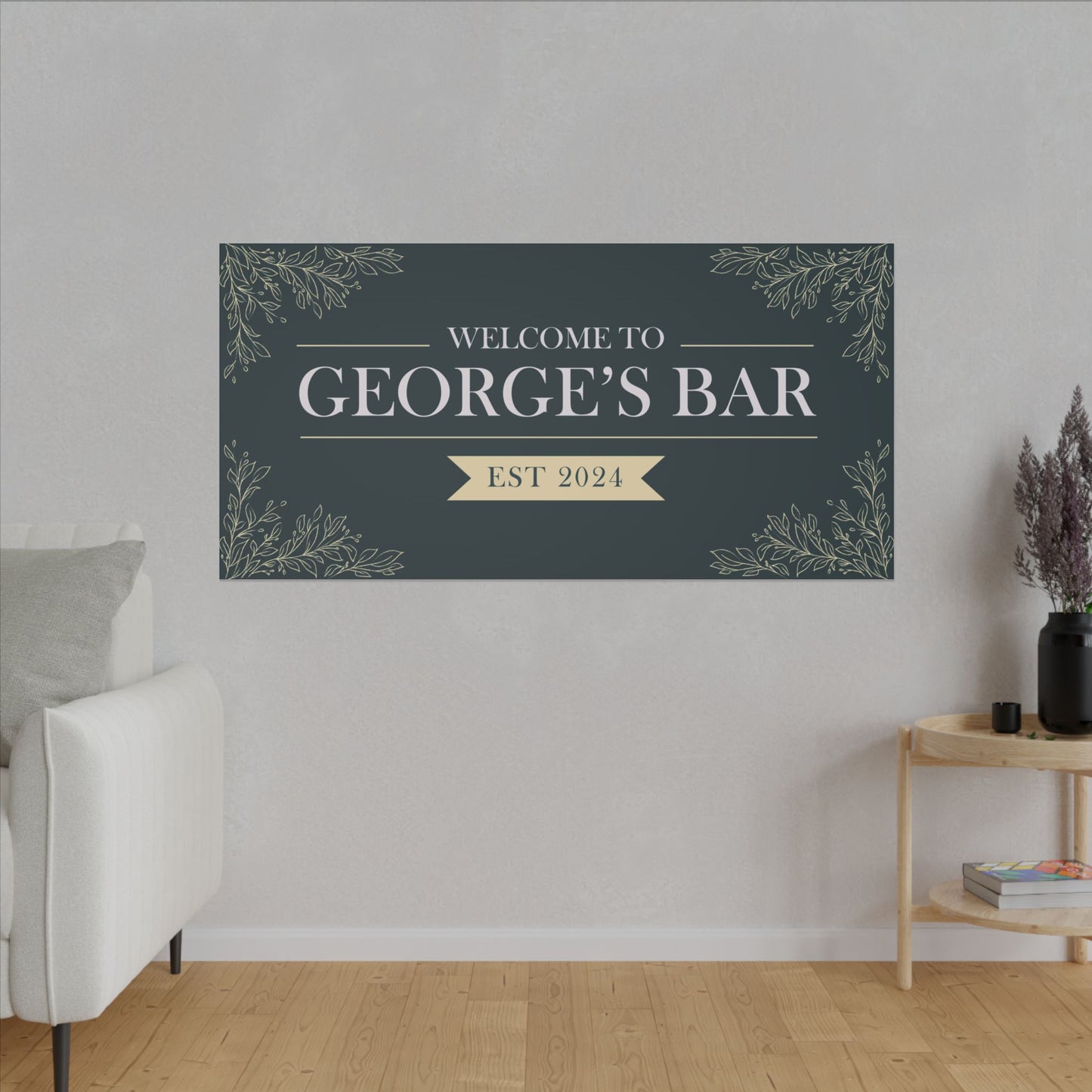 Custom Artwork Matte Canvas | Personalized Bar Essentials Gift Set | Eco-Friendly Canvas with Durable Radiata Pine Frame | Perfect Gift for Father’s Day, Birthdays, and Housewarmings | Add Custom Name for a Unique Touch