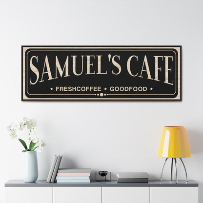 Custom Cafe Sign | Personalized Barista Chef Name Sign | Fresh Coffee & Good Food Artwork | Coffee Lover's Wall Décor | Custom Father's Day Gift | Coffee Shop Interior Sign | Custom Coffee Sign for Kitchen | Unique Personalized Gift for Coffee Enthusiasts