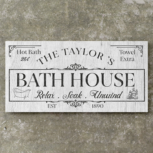 Custom Bath Sign for Bathroom Decor - Hot & Cold Bath Sign - Bathroom Phrase Wall Art, Farmhouse Bathroom Wall Hanging, Large Canvas Bathroom Wall Art, Aesthetic Wall Art for Modern Bath House