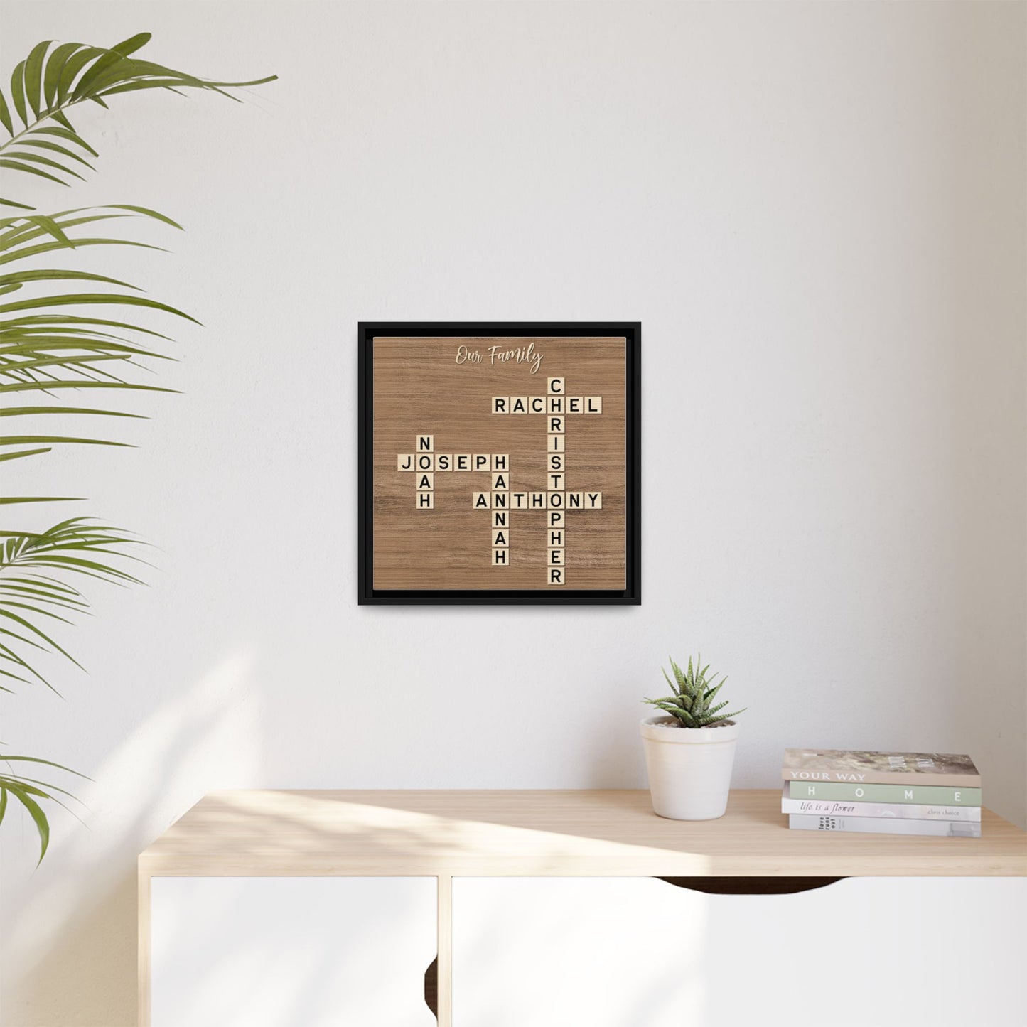 Personalized Scrabble Family Name Sign - Custom Scrabble Family Name Wall Art - Crossword Puzzle Sign for Family Names