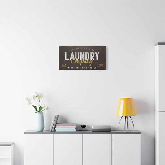 Customizable Laundry Room Sign - Personalized Unique Laundry Decor, Service Signs, Farmhouse Style Wall Art, Personalized Gift for Moms, Housewarming, and Home Decor, Wash, Dry, Fold, Repeat