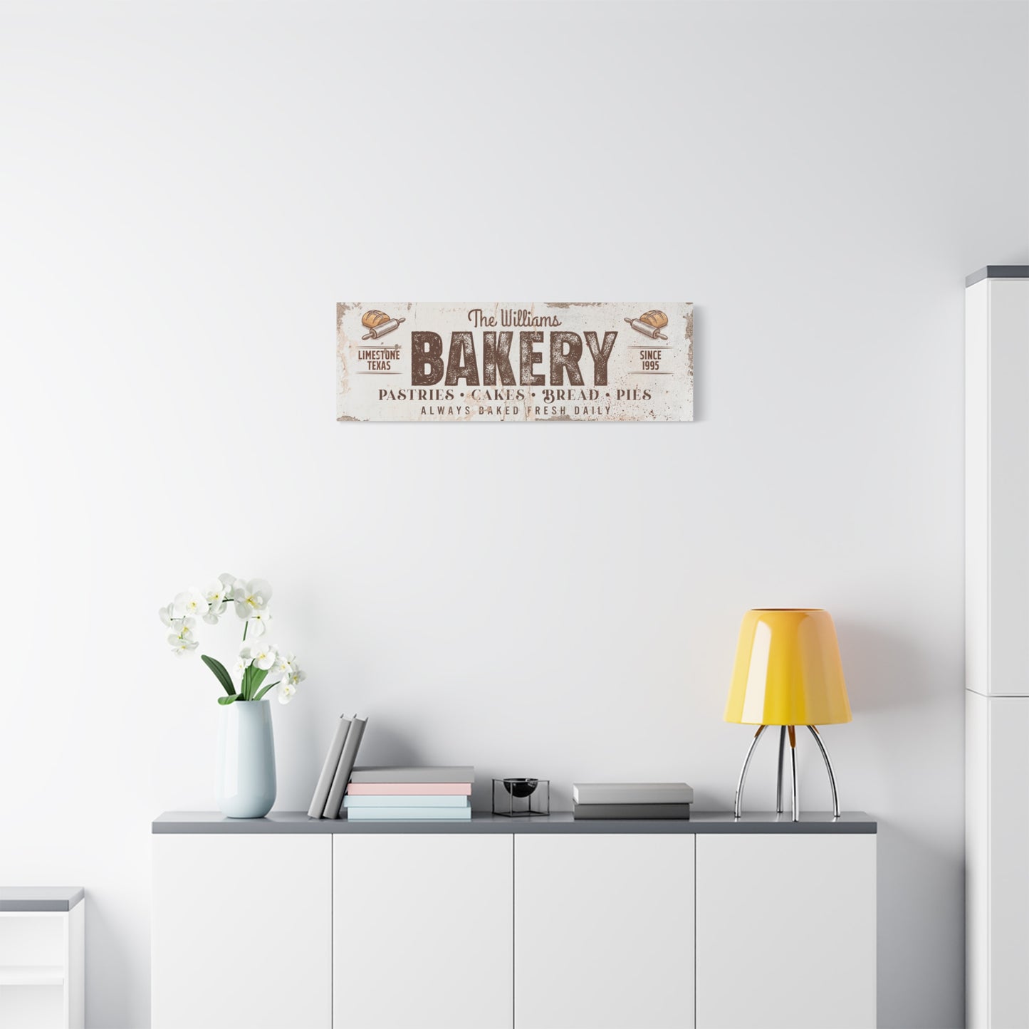 Custom Rustic Bakery Sign - Vintage Style Farmhouse Bakery Decor, Personalized Fresh Bread, Pies & Cake Sign for Bake Shops, Farmers Bakery, Cake Shop, Gift for Bakers & Bakery Owners