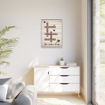 Personalized Family Name Signs Scrabble - Custom Scrabble Family Name Decor - Family Name Crossword Sign - Grandparents & Mother’s Day Gift