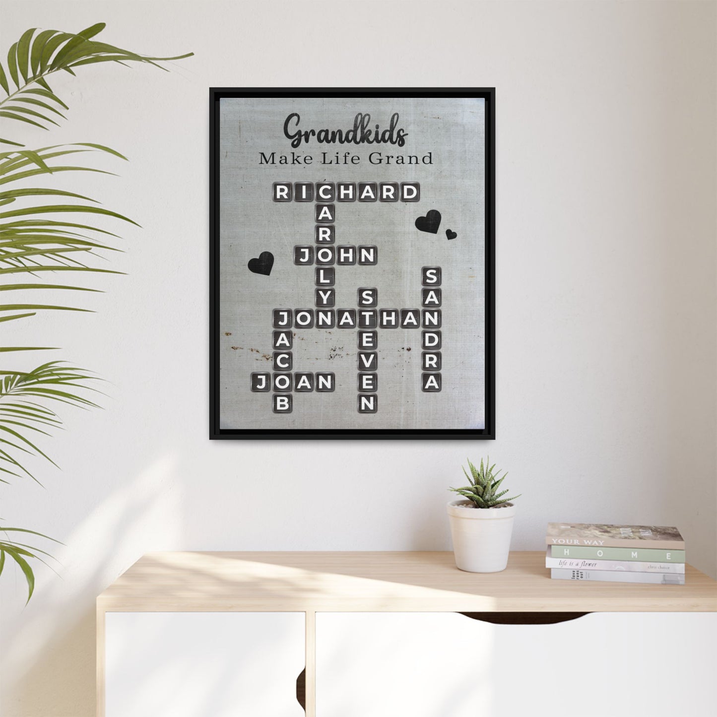 Personalized Family Name Scrabble Sign - Custom Scrabble Family Name Signs - Crossword Name Decor for Home Wall Hanging