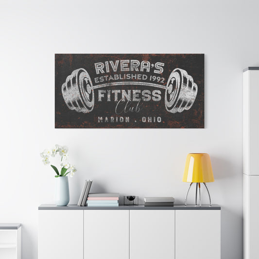 Custom Gym Sign,  Personalized Workout Wall Art, vintage gym wall art, large canvas workout decoration for home gym decor