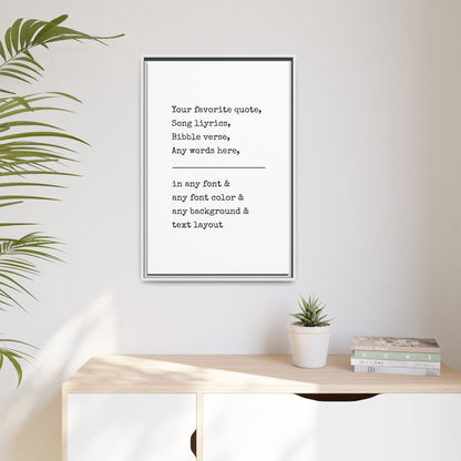 Custom Bedroom Quote Wall Art | Personalized Song Lyrics, Wedding Vows, or Bible Verse for Bedroom Wall | Valentine’s Day, Anniversary, or Wedding Gift for His or Her | Framed Calligraphy