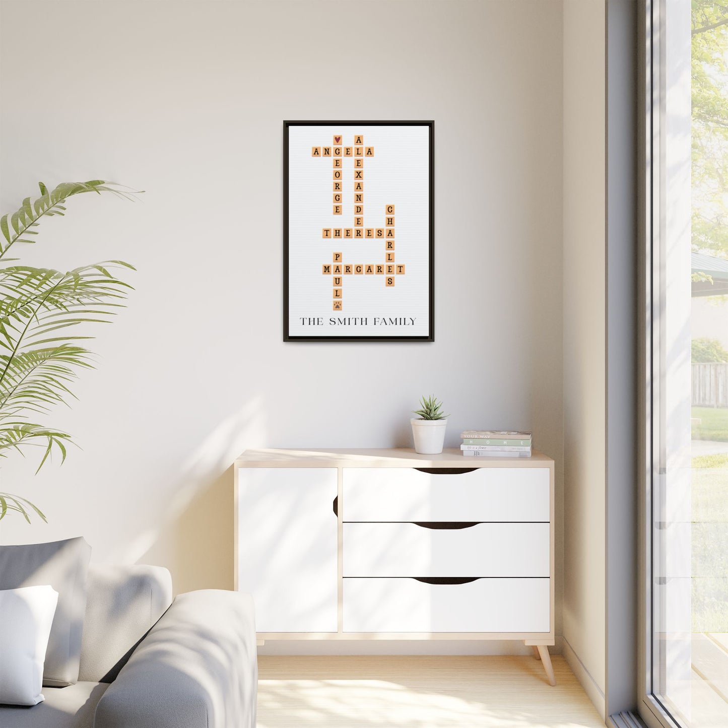 Personalised Family Scrabble Name Sign - Custom Crossword Name Signs for Weddings, Anniversaries, Valentine’s Day & Family Gifts