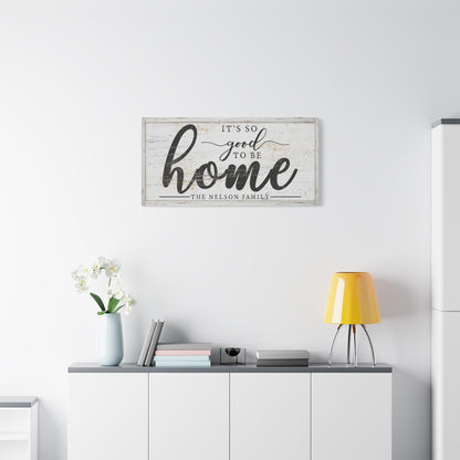 Personalized Modern Farmhouse Welcome Sign - Custom Rustic Canvas Print - Distressed Vintage Wall Art for Farmhouse Living Room, Master Bedroom Large Customizable Wall Hanging